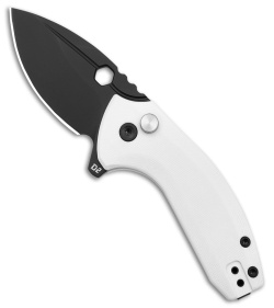 BRS E-Volve Apache Button Lock Flipper Knife Exclusive White G-10 (2.5" Black)