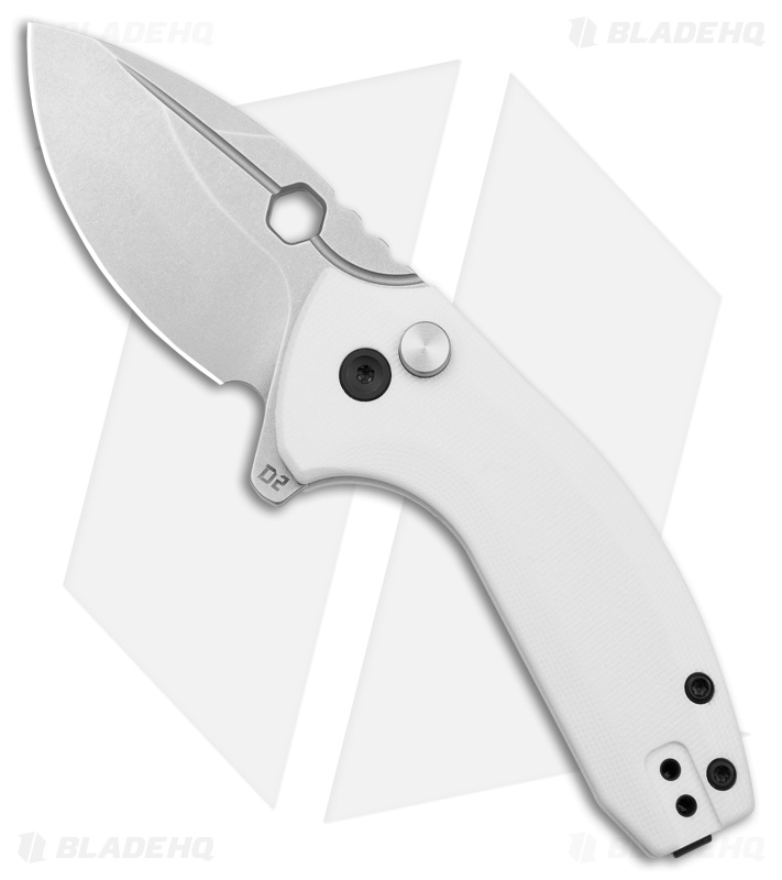 BRS E-Volve Apache Button Lock Flipper Knife Exclusive White G-10 (2.5" SW)