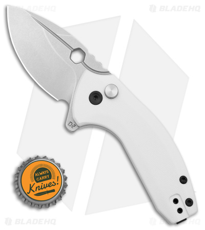 BRS E-Volve Apache Button Lock Flipper Knife Exclusive White G-10 (2.5" SW)