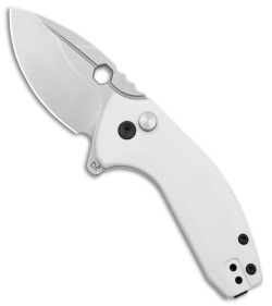 BRS E-Volve Apache Button Lock Flipper Knife Exclusive White G-10 (2.5" SW)