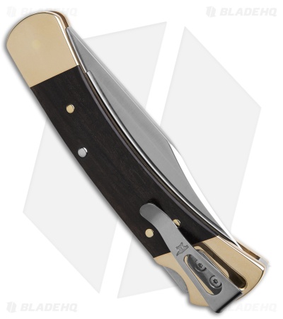 Buck 110 Slim Elite Heritage Lockback Ebony/Brass Bolsters (3.75" Satin)*DISC*