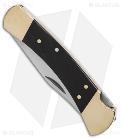 Buck 110 Slim Elite Heritage Lockback Ebony/Brass Bolsters (3.75" Satin)*DISC*