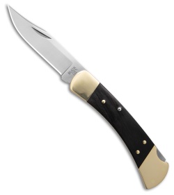 Buck 110 Slim Elite Heritage Lockback Ebony/Brass Bolsters (3.75" Satin)*DISC*