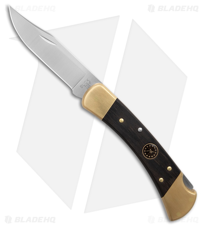 Buck 110 Semiquincentennial Lockback Knife Polished Genuine Ebony (3.75" Satin)