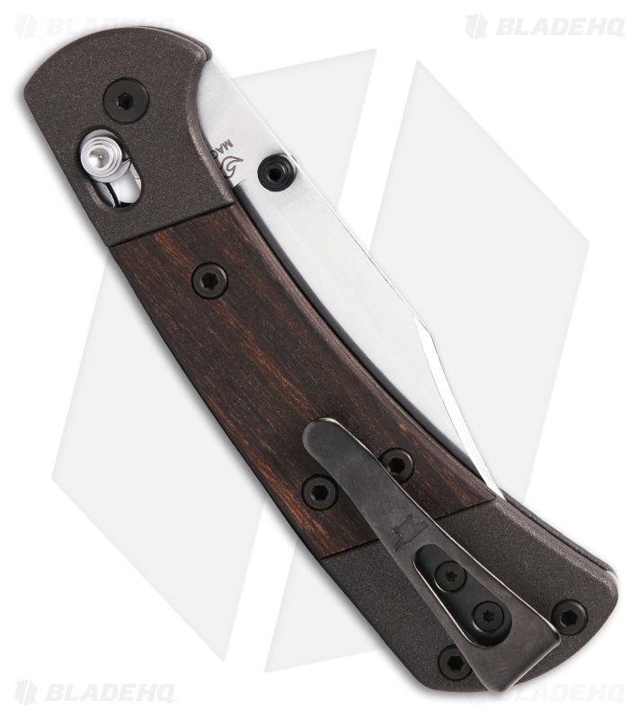 Buck 112 Ranger Crossbar Lock Knife Macassar Ebony/Al Bolsters (3" Satin)