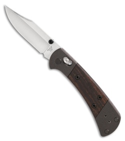 Buck 112 Ranger Crossbar Lock Knife Macassar Ebony/Al Bolsters (3" Satin)
