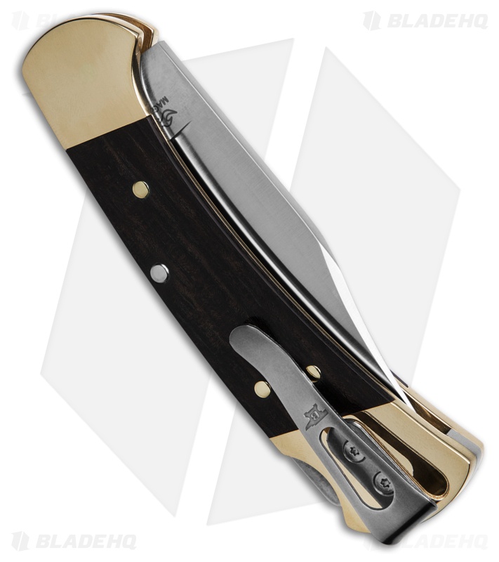 Buck 112 Ranger Slim Elite Heritage Knife Ebony/Brass Bolsters (3" Satin)