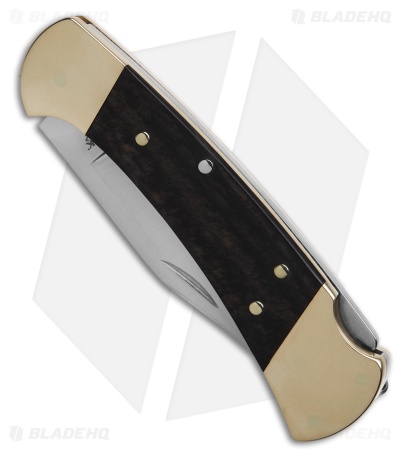 Buck 112 Ranger Slim Elite Heritage Knife Ebony/Brass Bolsters (3" Satin)