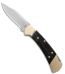 Buck 112 Ranger Slim Elite Heritage Knife Ebony/Brass Bolsters (3" Satin)