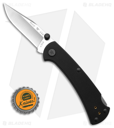 Buck 112 Slim Pro TRX Lockback Knife Black G-10 (3" Satin) 0112BKS3
