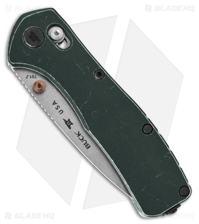 Buck 791 Range Crossbar Lock Knife Trail Worn Green Aluminum (3.4" SW MagnaCut)