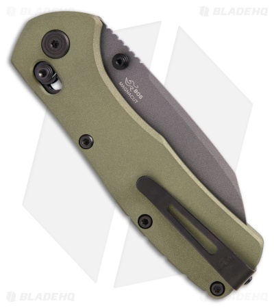 Buck 797 Range Ops Elite Crossbar Lock Knife Green Aluminum (3.4" Gray)