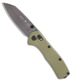 Buck 797 Range Ops Elite Crossbar Lock Knife Green Aluminum (3.4" Gray)