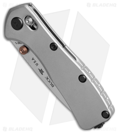 Buck 790 Mini Range Elite Crossbar Lock Knife Gray Al (2.6" Satin MagnaCut)
