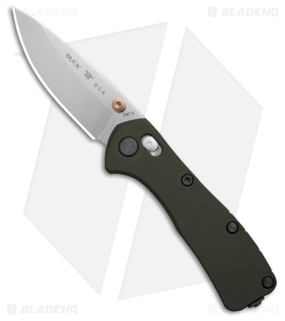 Buck 790 Mini Range Elite Crossbar Lock Knife Green Al (2.6" Satin MagnaCut)
