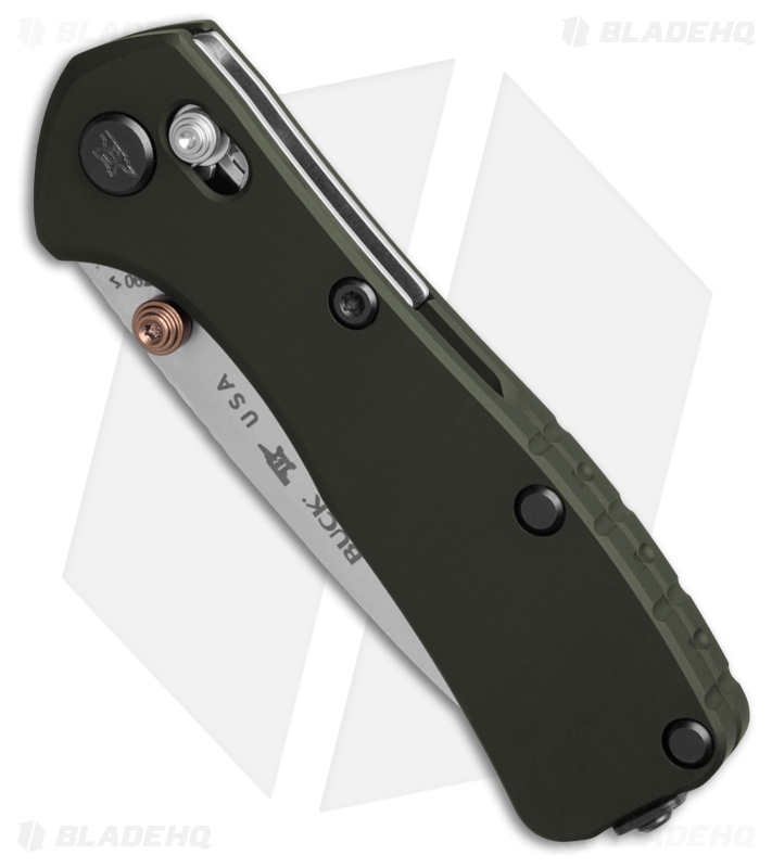Buck 790 Mini Range Elite Crossbar Lock Knife Green Al (2.6" Satin MagnaCut)