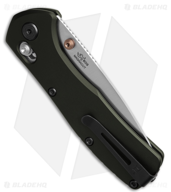 Buck 791 Range Elite Crossbar Lock Knife Green Aluminum (3.4" Satin MagnaCut)