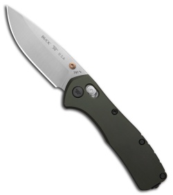 Buck 791 Range Elite Crossbar Lock Knife Green Aluminum (3.4" Satin MagnaCut)