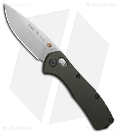 Buck 791 Range Elite Crossbar Lock Knife Green Aluminum (3.4" Satin MagnaCut)