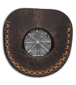 Brown Leather Sleeve with Porthole for Coin