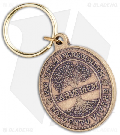 Carpe Diem "Seize the Day" Antique Bronze Finished Challenge Coin Keychain