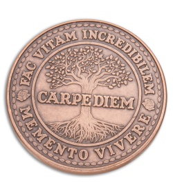 Carpe Diem "Seize the Day" Solid Antique Copper Challenge Coin 