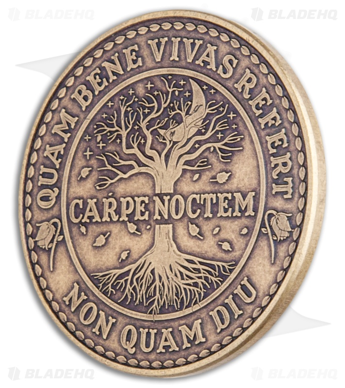 Carpe Noctem Challenge Coin | Antique Bronze | Blade HQ