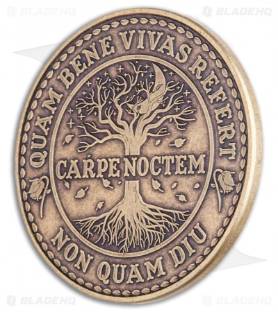 Carpe Noctem "Seize the Night" Antique Bronze Finished Challenge Coin 