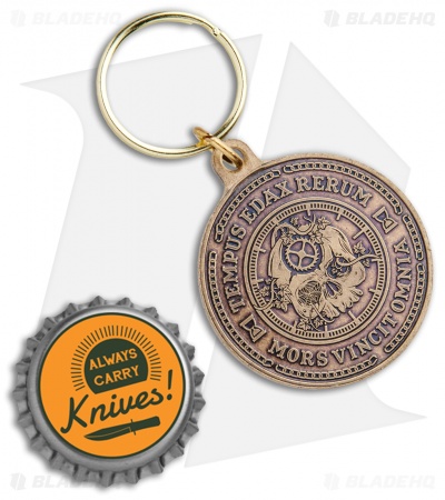 Carpe Noctem "Seize the Night" Antique Bronze Finished Challenge Coin Keychain