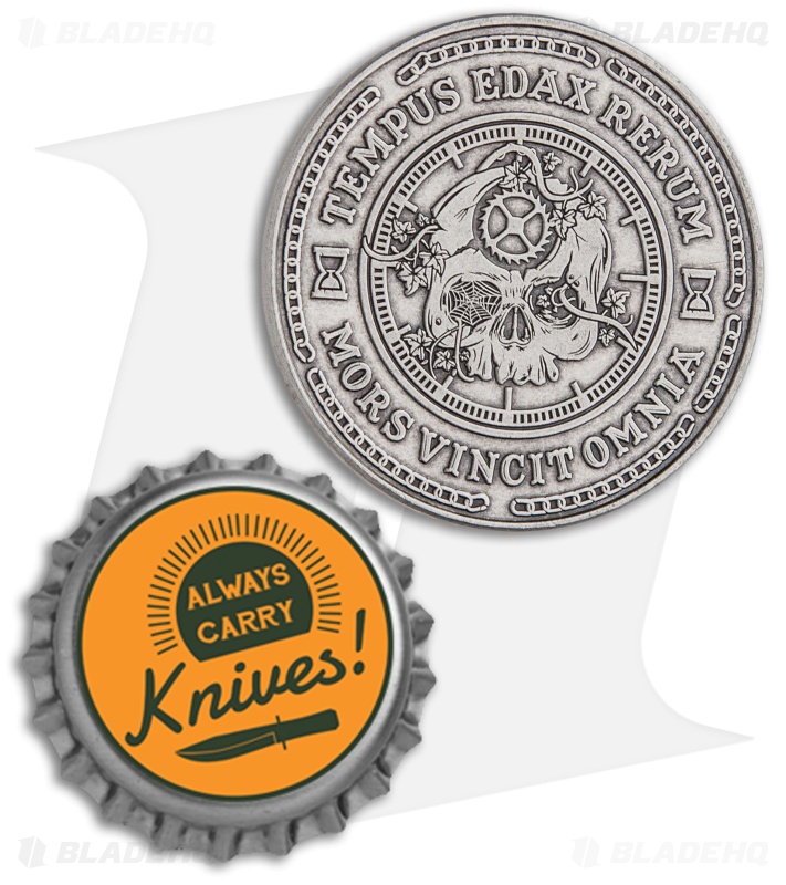 Carpe Noctem "Seize the Night" Antique Silver Finished Challenge Coin 