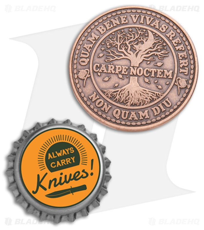 Carpe Noctem Challenge Coin | Antique Copper | Blade HQ