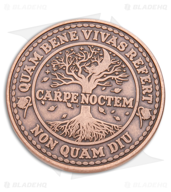Carpe Noctem Challenge Coin | Antique Copper | Blade HQ