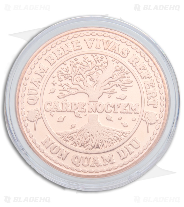 Carpe Noctem "Seize the Night" Solid Natural Copper Challenge Coin 