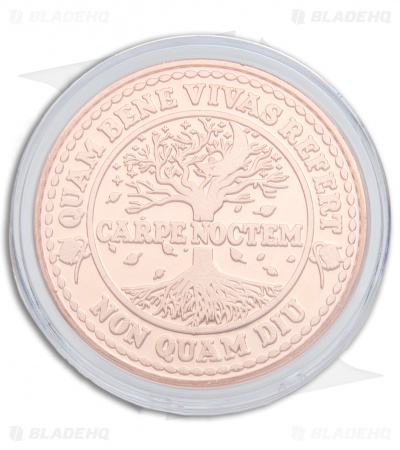 Carpe Noctem "Seize the Night" Solid Natural Copper Challenge Coin 