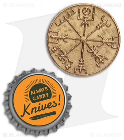 Viking Travel Talisman Token Challenge Coin - Brass
