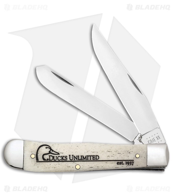 Case Cutlery Ducks Unlimited Trapper Knife Natural Smooth Bone (6254 SS)