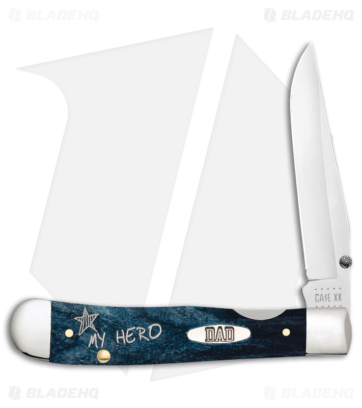 Case Kickstart TrapperLock Assisted Knife Embelished Meiterranean Blue Bone