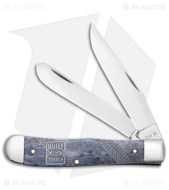Case Cutlery Ford "Built Tough" Trapper Knife 4.125" Gray Bone (6254 SS)