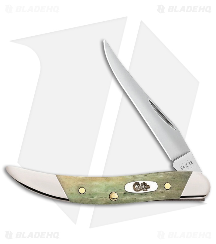 Case Small Texas Toothpick Knife 3" Jigged Mint Green Bone Blade HQ