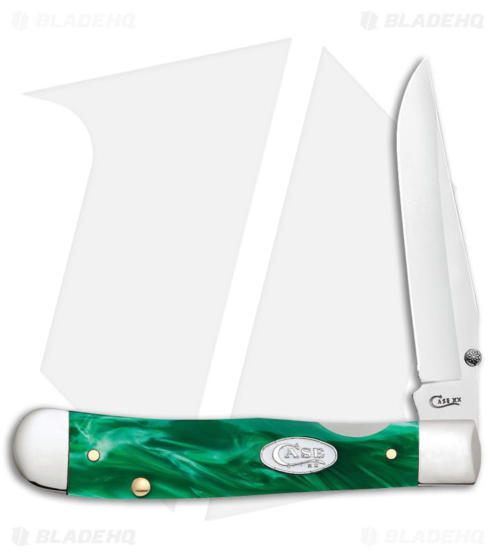 Case Kickstart TrapperLock Assisted Knife Christmas Green Kirinite (10154AC SS)