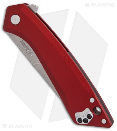 Case XX CG01 Drop Point Flipper Knife Red Aluminum (3.4" Stonewash)
