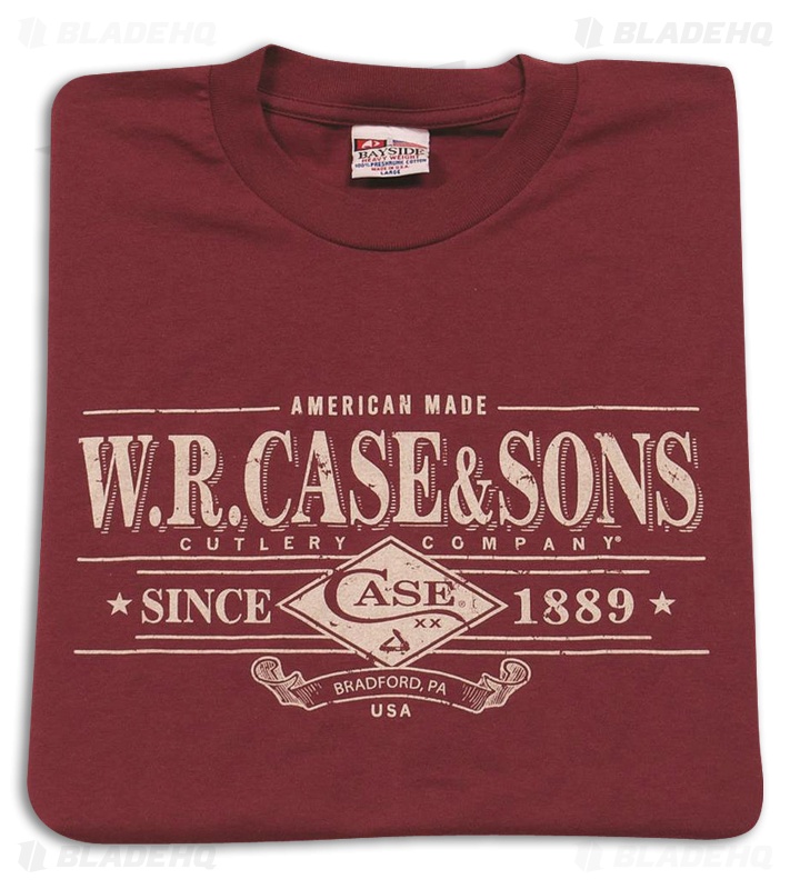 Case Cutlery W. R. Case & Sons Short Sleeve TShirt Maroon Blade HQ