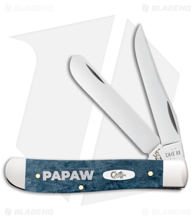 Case Knives Mini Trapper Knife 3.5" Embellished Mediterranean Blue Bone 6207 SS