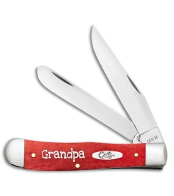 Case Knives Trapper Knife 4.1" Dark Red Bone (6254 SS) 10433