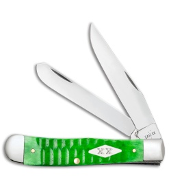 Case Knives Trapper Knife 4.1" Bright Green Bone (6254 SS) 11440