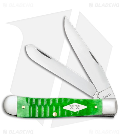 Case Knives Trapper Knife 4.1" Bright Green Bone (6254 SS) 11440