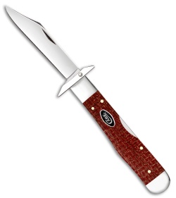 Case Knives Cheetah Cub Knife 3.5" Dark Red Burlap Micarta (1011 1/2L CS) 12277