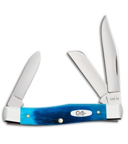 Case Knives Medium Stockman Knife 3.6" Caribbean Blue Bone Bone (63032 SS) 25579
