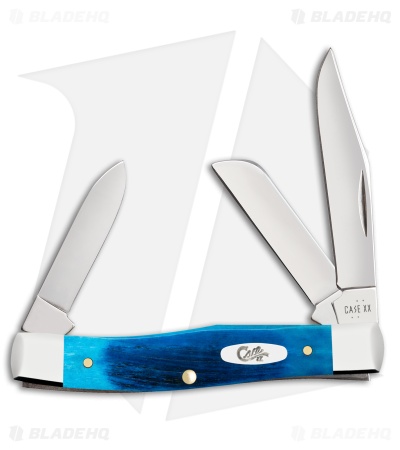 Case Knives Medium Stockman Knife 3.6" Caribbean Blue Bone Bone (63032 SS) 25579