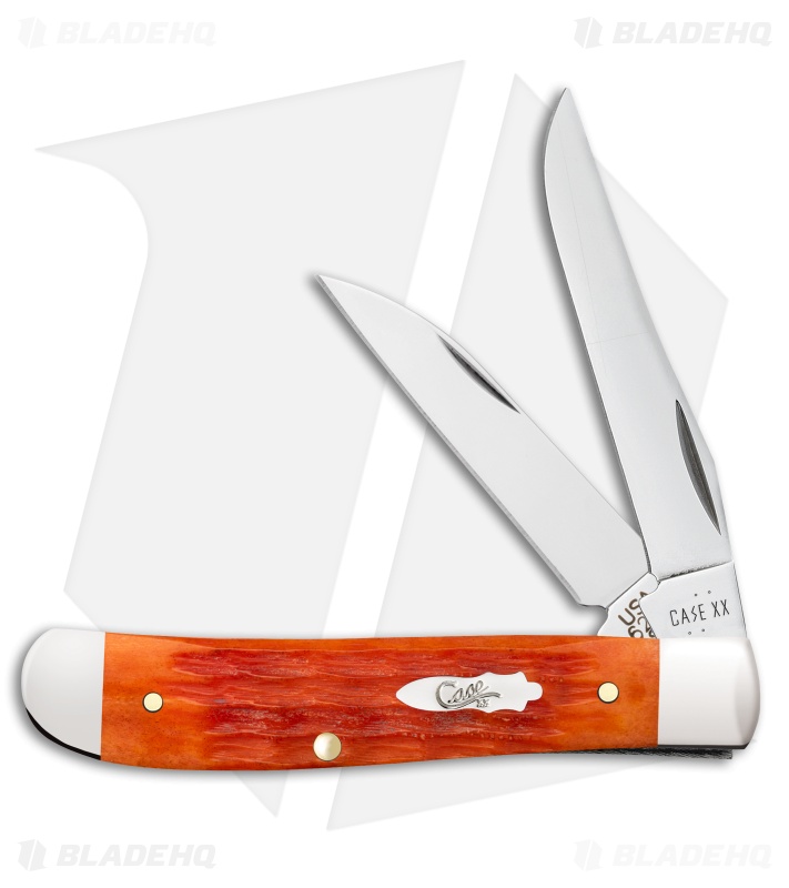Case Knives Mini Trapper Knife 3.5" Tequila Sunrise Bone (6207W SS) 57531